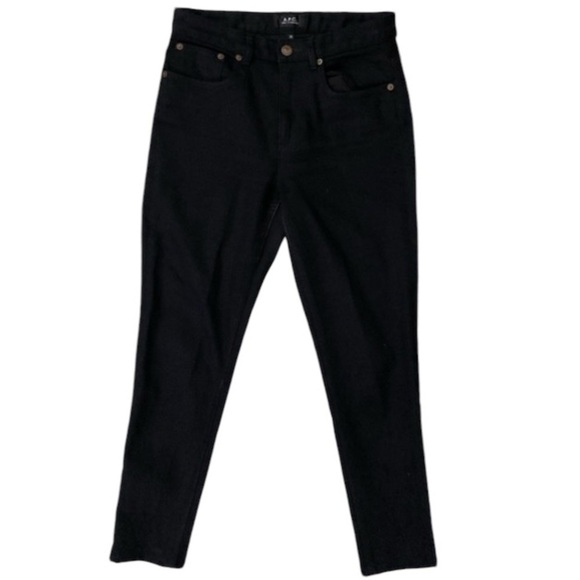 A.P.C. High Standard Jeans High Rise Denim Black Crop Jeans - Picture 5 of 12